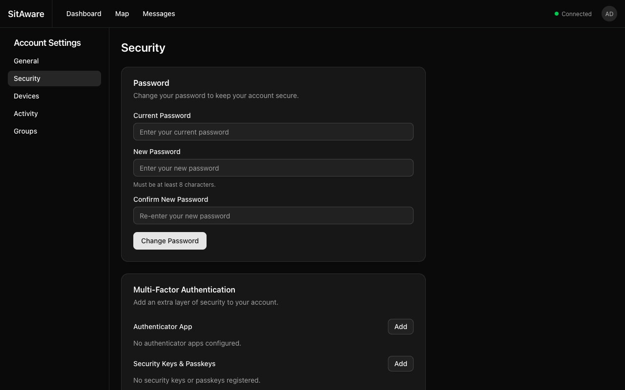 Security settings